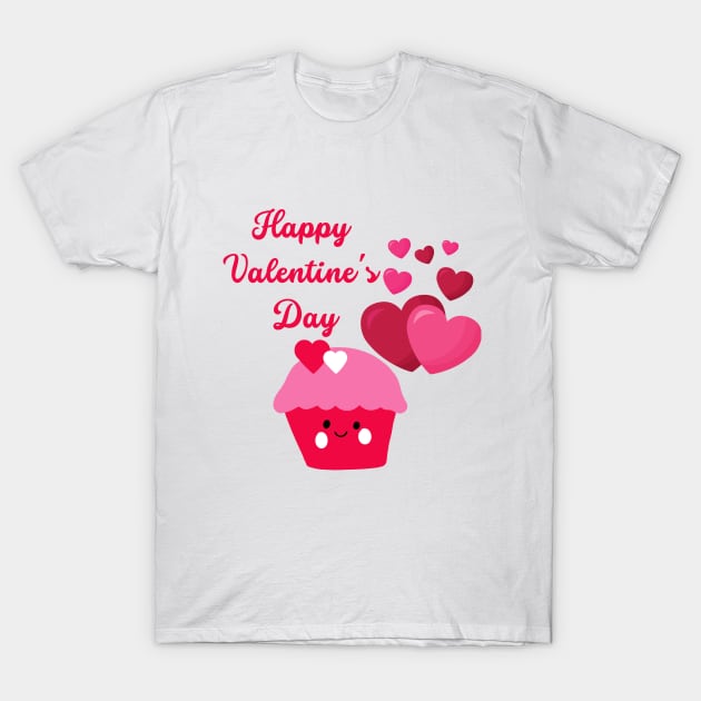 Happy Valentine's Day Cupcake T-Shirt by Unicorns and Farts